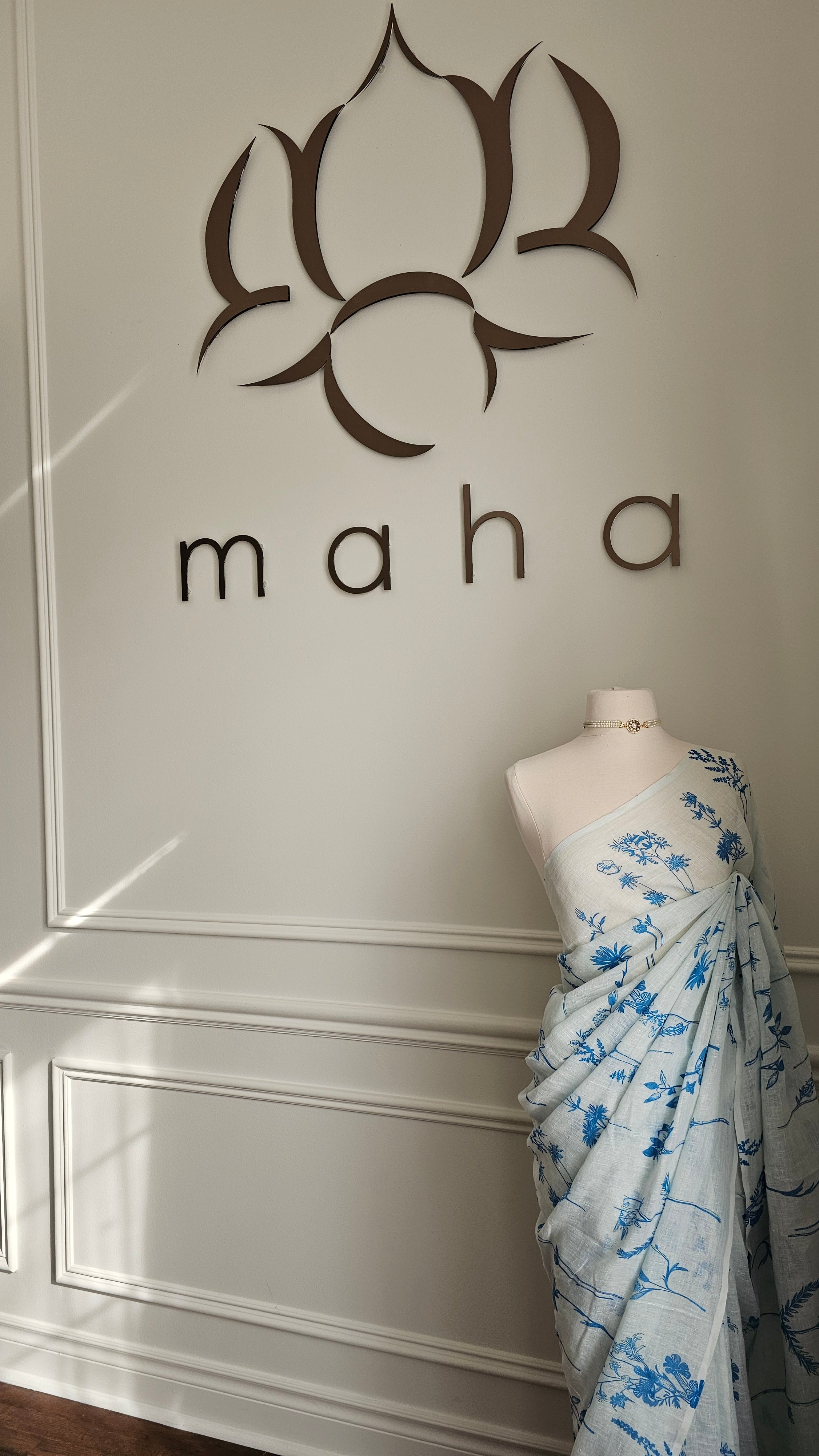 Wildflower Linen Saree