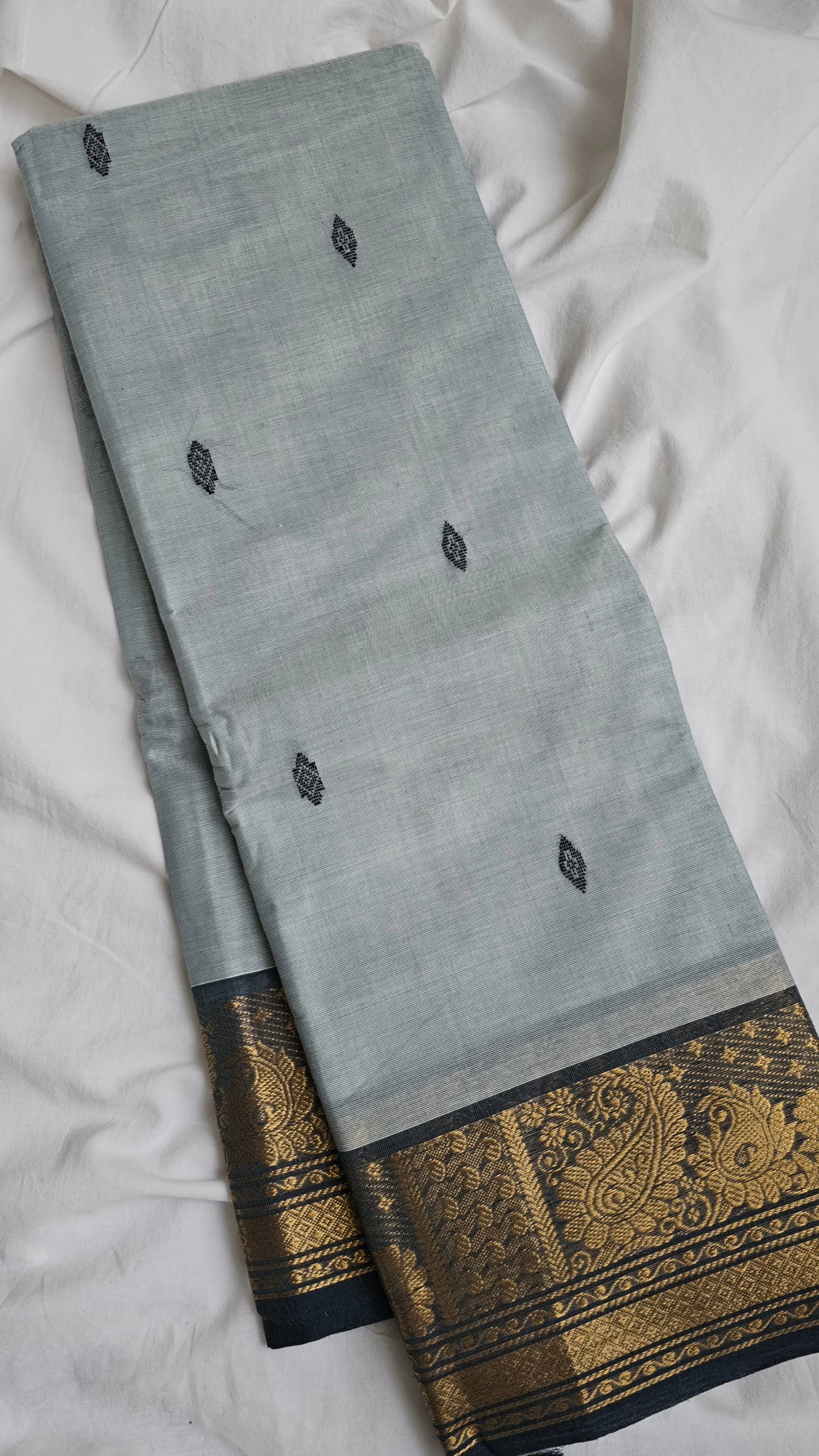 Blue Grey Kanchi Cotton