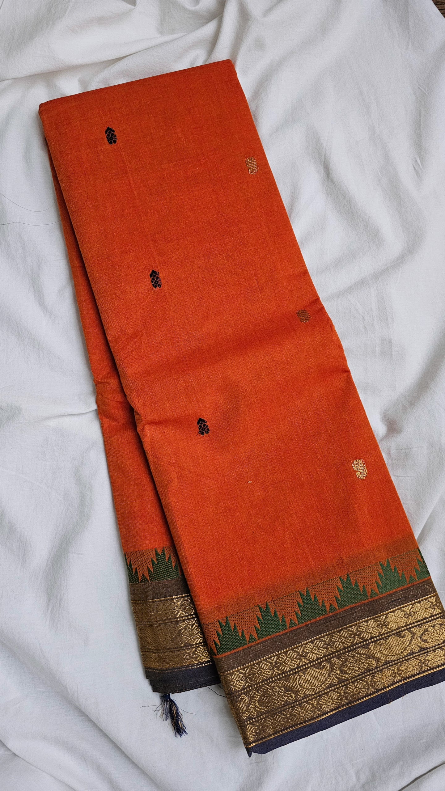 Dark orange Kanchi Cotton