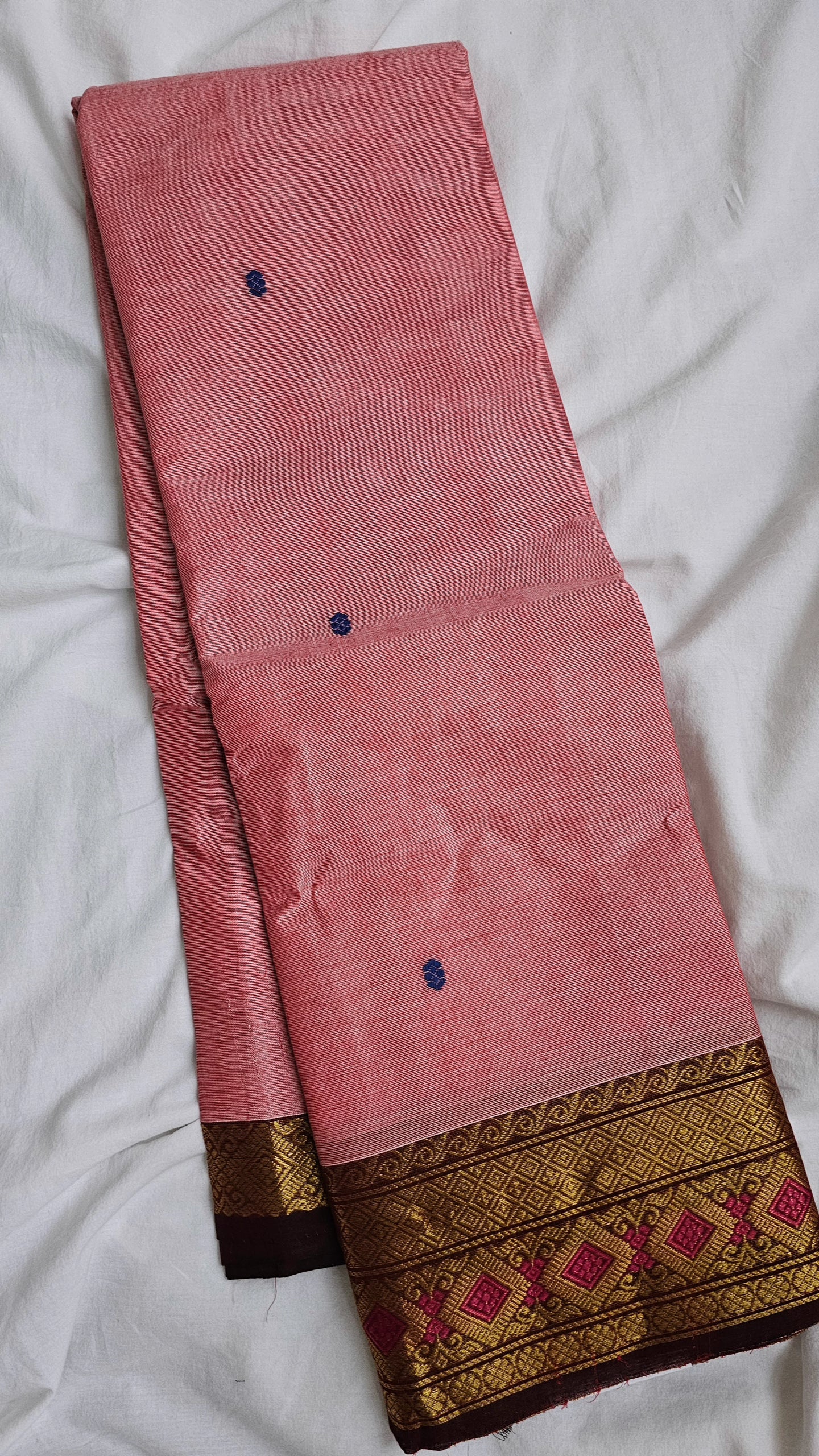 Light red Kanchi Cotton