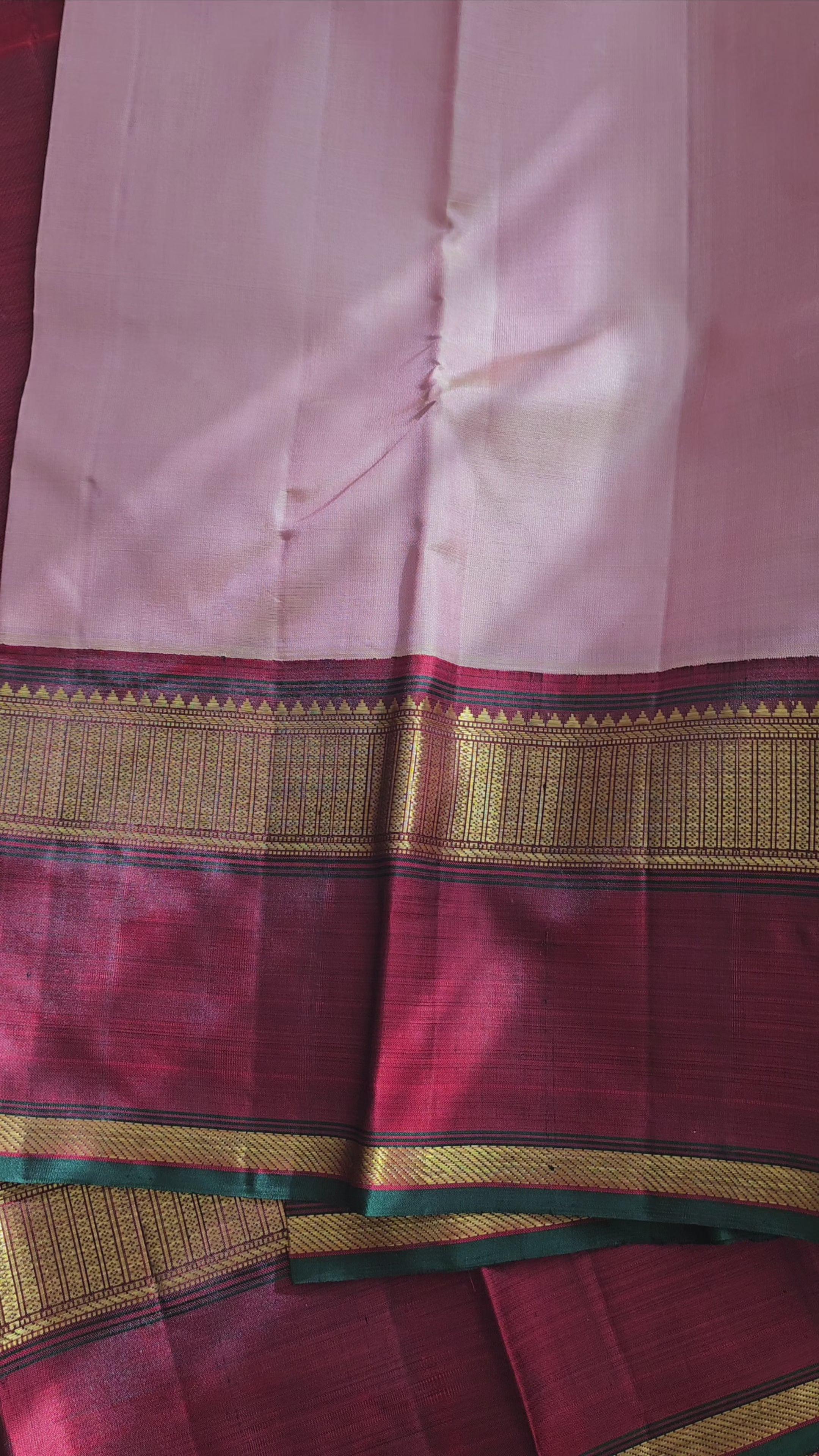 Rose Pink with a maroon border