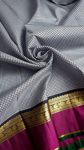 Black checkered Kattam Kanchipuram