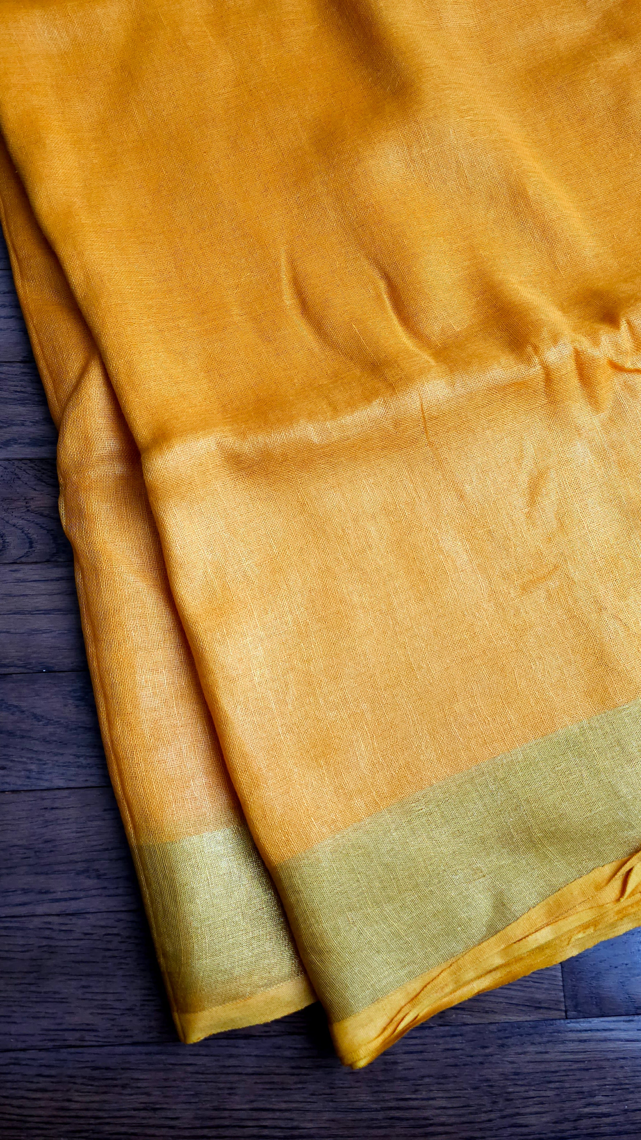 Dark Yellow Linen with gold border