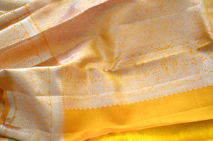 Lime green with mustard coloured blouse